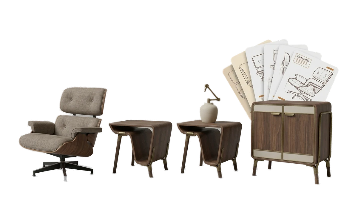 Furniture study collection for interior-design visualization